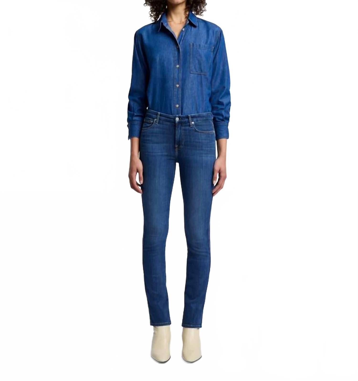 

Slim Illusion Kimmie прямые брюки в Love Story 7 For All Mankind, Love Story