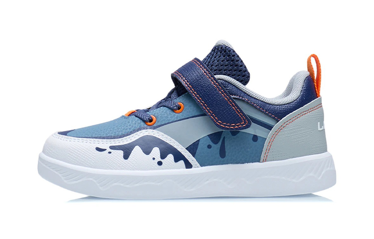 

Нескользящие износостойкие низкие детские скейтбординг кроссовки white blue для детей 3-7 лет LINING YOUNG