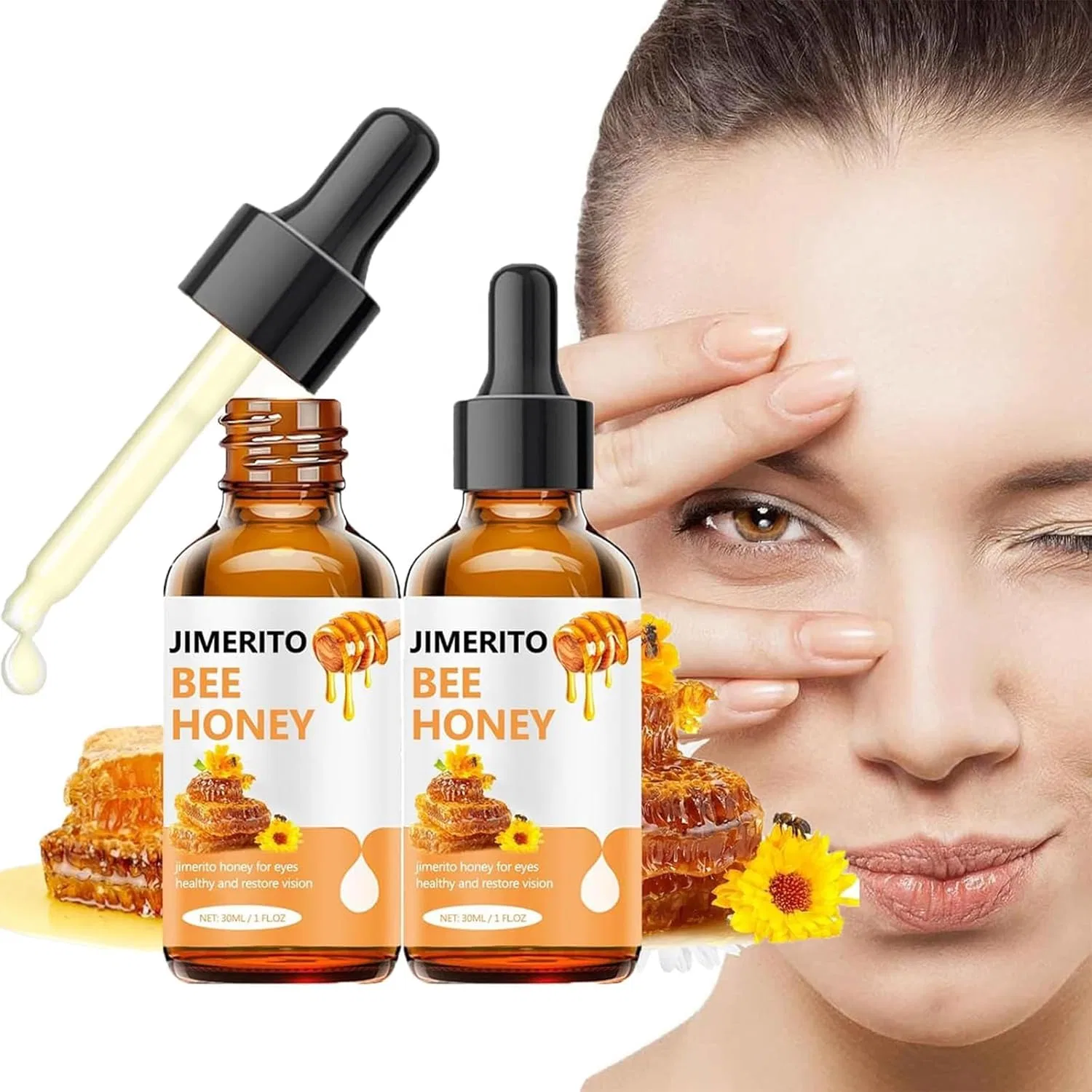 Сыворотка для глаз с медом пчел Jimerito, 30 мл (2 шт.) Bainuai, 2 Pieces.