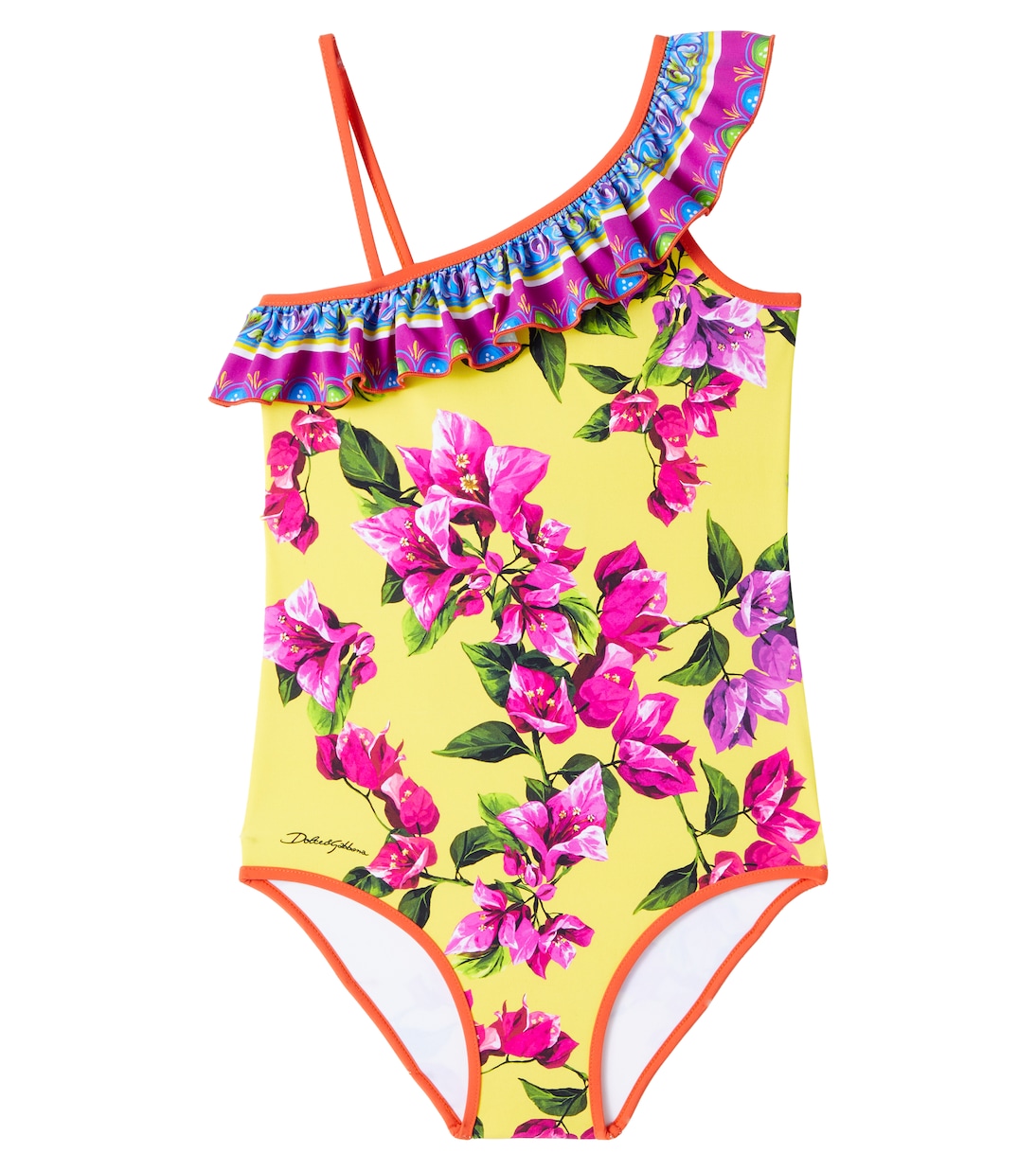 

Купальник Taormina с цветочным принтом и рюшами Dolce&Gabbana Kids, Bouganville