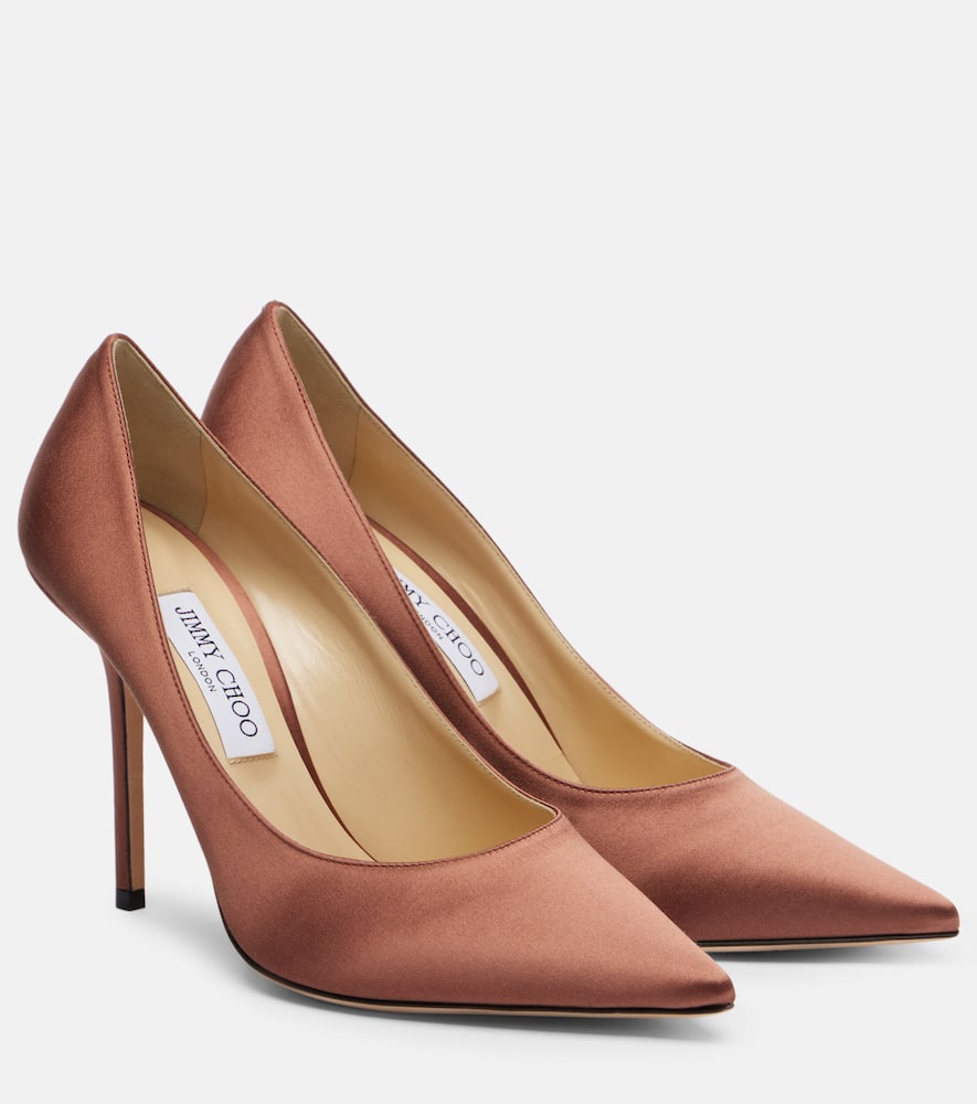 Туфли-лодочки Love 100 из сатина Jimmy Choo, Cognac