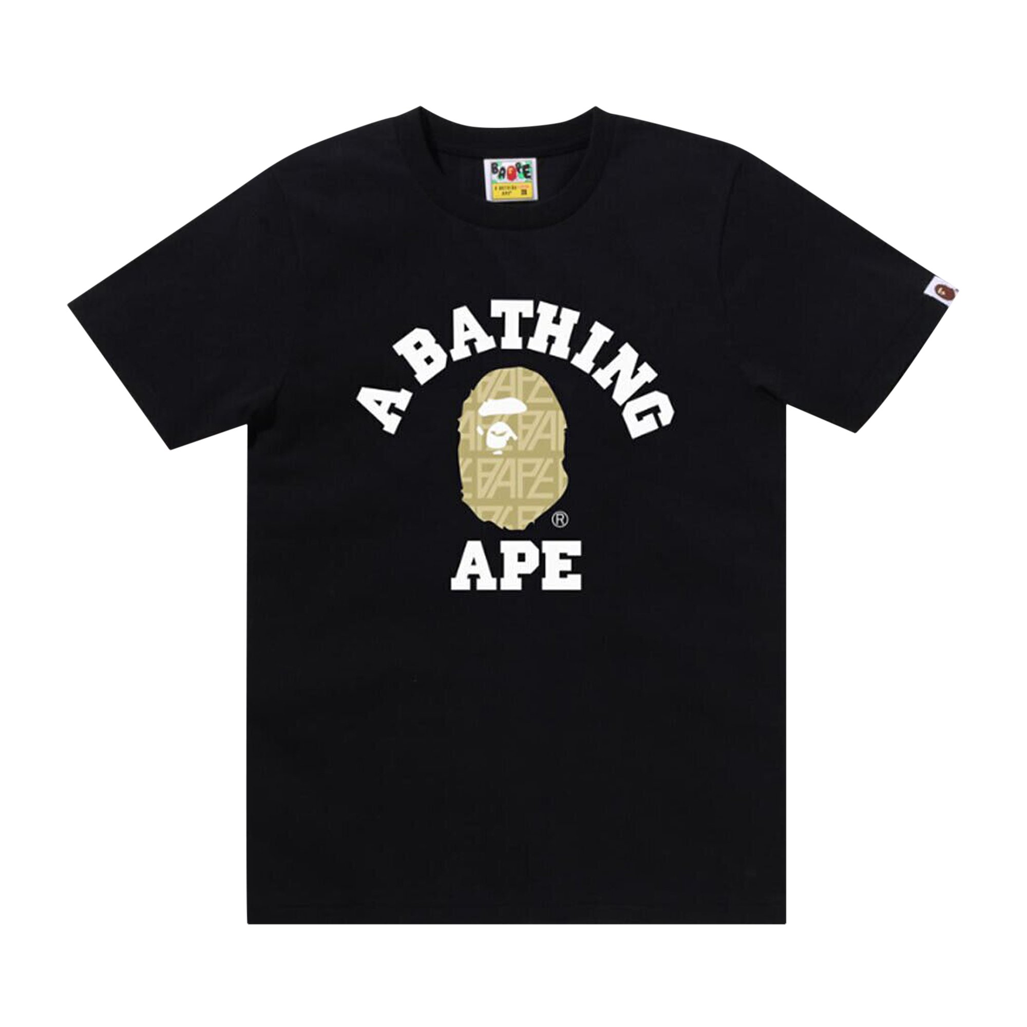 

Футболка с монограммой BAPE Logo, цвет Черный/Бежевый