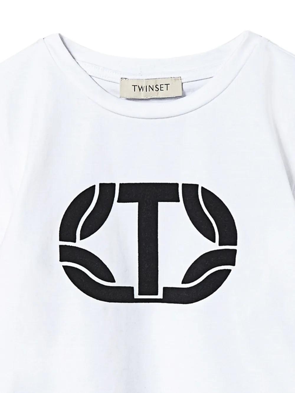 Укороченная футболка с логотипом TWINSET Kids, белый — фото 2