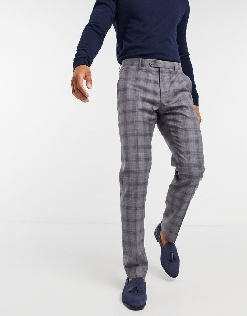 

Брюки узкого кроя в клетку Ted Baker Dorlnt