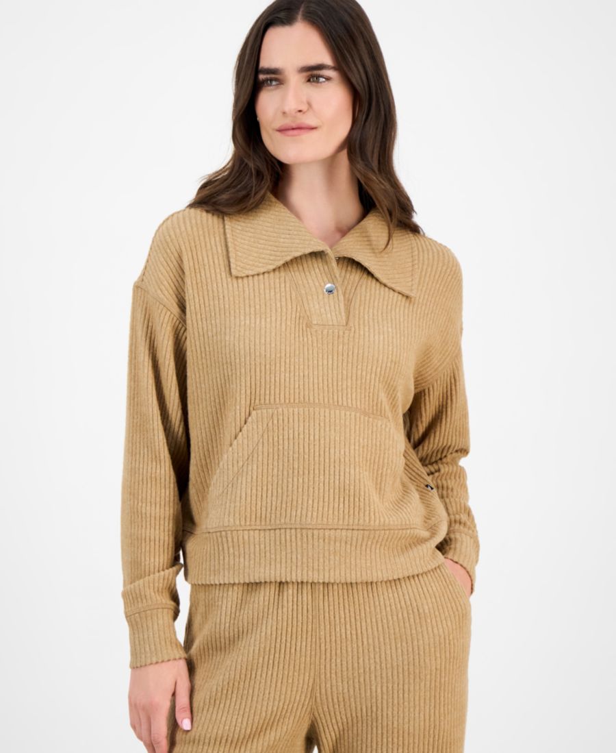 

Женская толстовка с воротником-стойкой в рубчик Nautica Jeans, Tannin