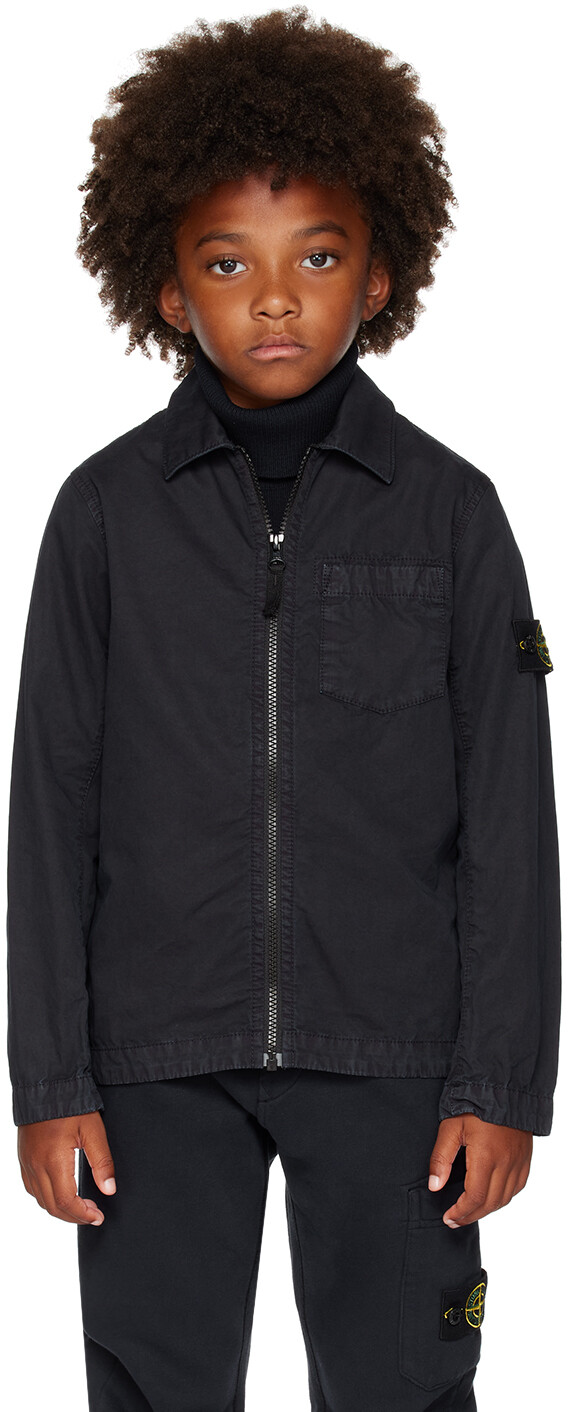 

Детская темно-синяя рубашка, окрашенная в готовую одежду Stone Island Junior, Синий, Детская темно-синяя рубашка, окрашенная в готовую одежду Stone Island Junior