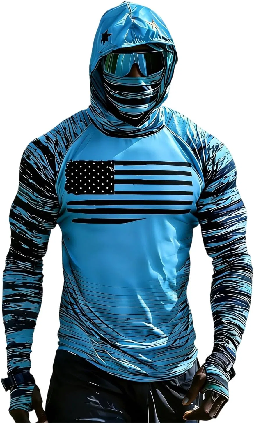 Худи для рыбалки с длинным рукавом, UPF 100+, 01-light Blue