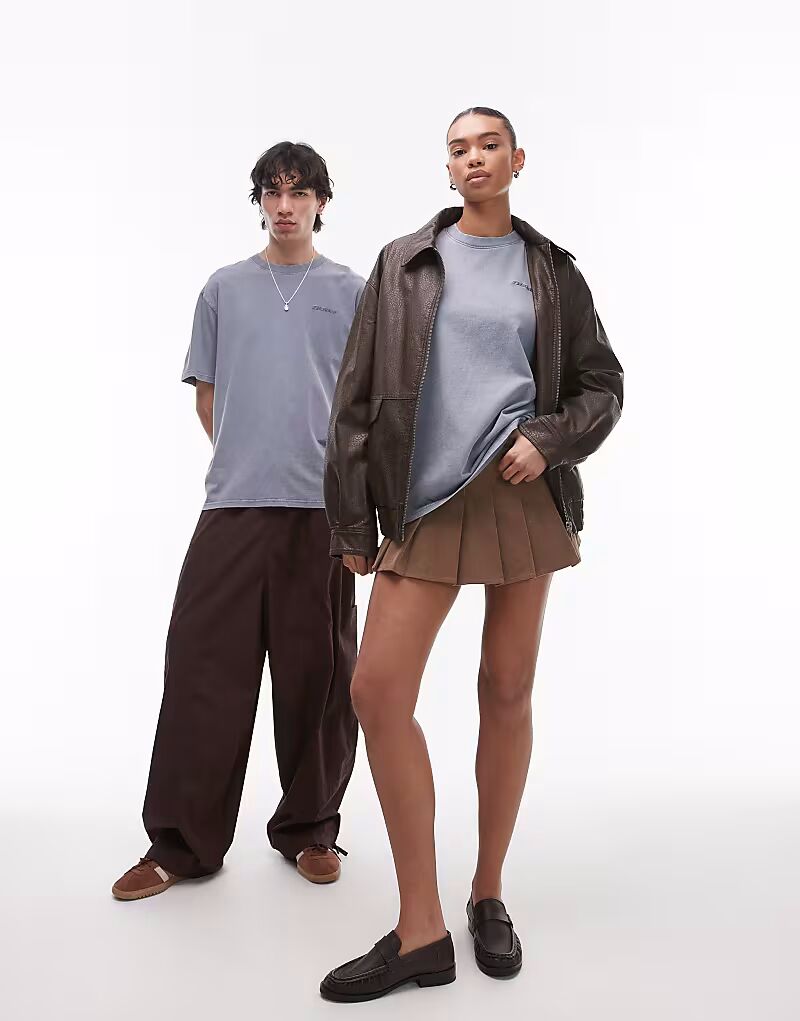 

Футболка Dickies Pleatwood с маленьким логотипом в тон, средне-синего цвета