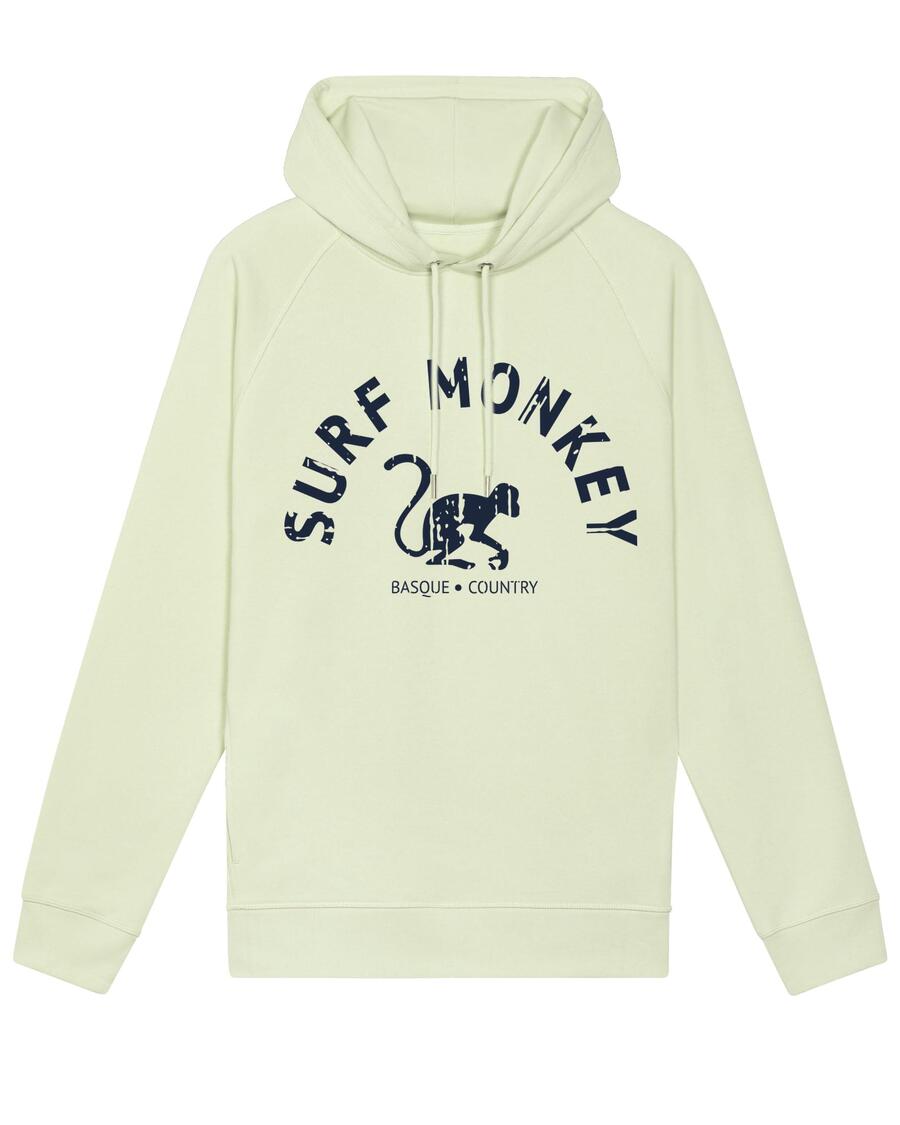 

SURF MONKEY Толстовка из органического хлопка с изогнутым логотипом, с капюшоном, для взрослых (лаймовый)