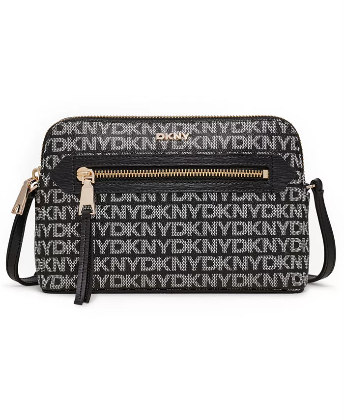 

Сумка-через плечо с небольшим логотипом Bryant Ave, застежкой-молнией и куполом DKNY, черный