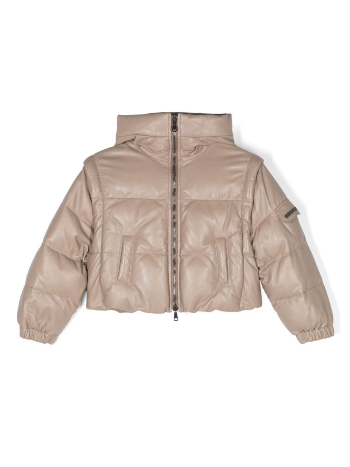 

Brunello Cucinelli Kids пуховик на молнии, нейтральный цвет