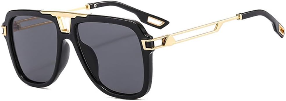 

Ретро солнцезащитные очки с двойной перемычкой для женщин, модные градиентные очки с защитой от УФ-излучения UV400 для мужчин. Модные солнцезащитные очки TKKTLLT, Black Grey