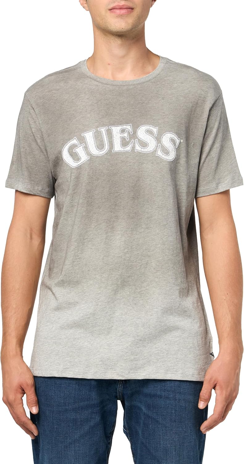 

Мужская футболка Guess Eco с арочным логотипом, Light Stone Heather