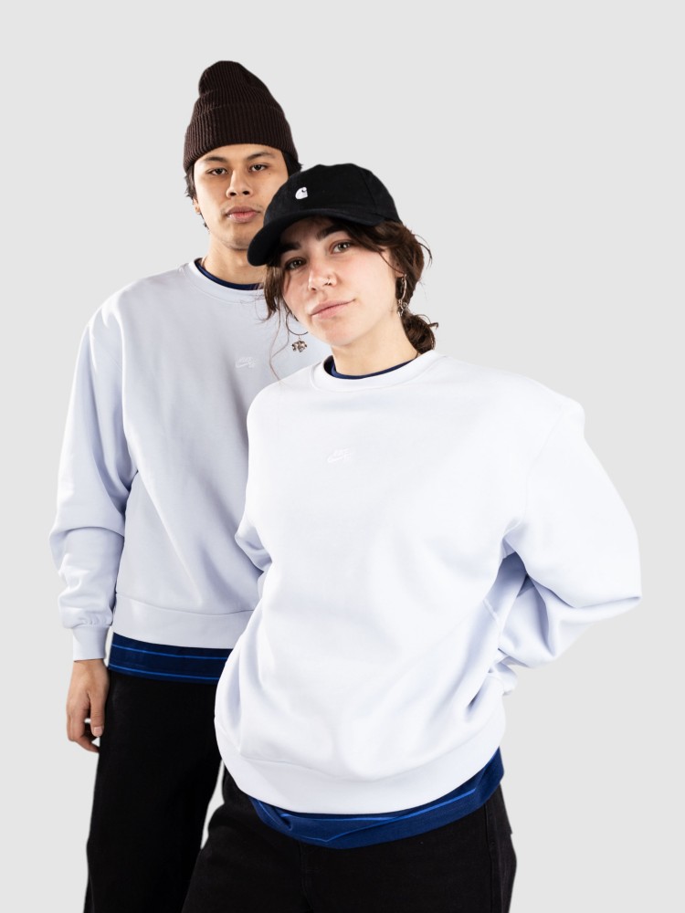 Свитер Nike SB Fleece Skate Crew Sweater, football grey/white — фото 2