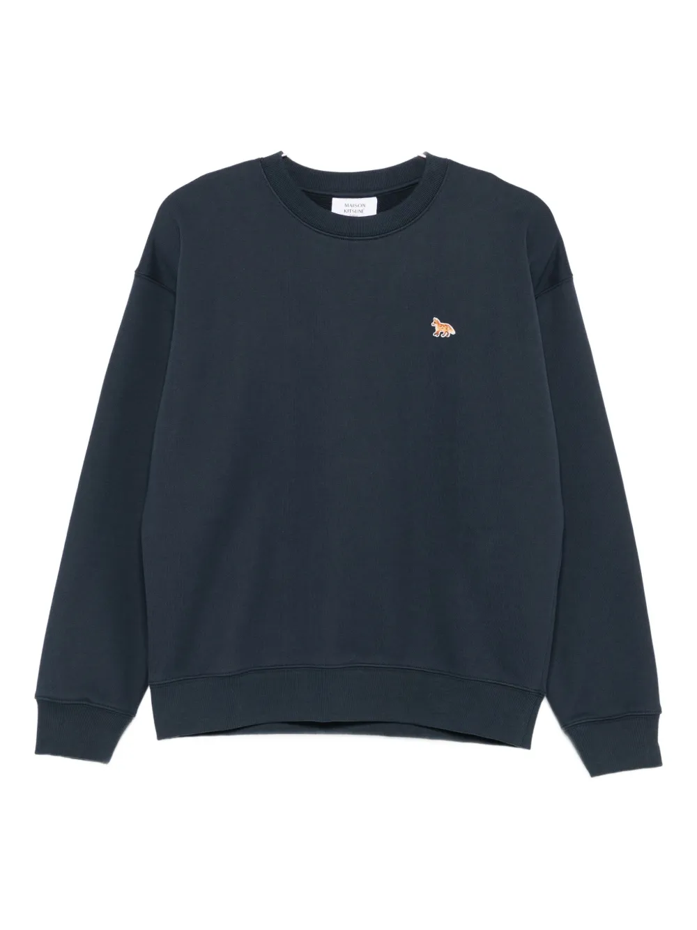 

Хлопковая толстовка с вышитым рисунком лисы Maison Kitsuné, синий