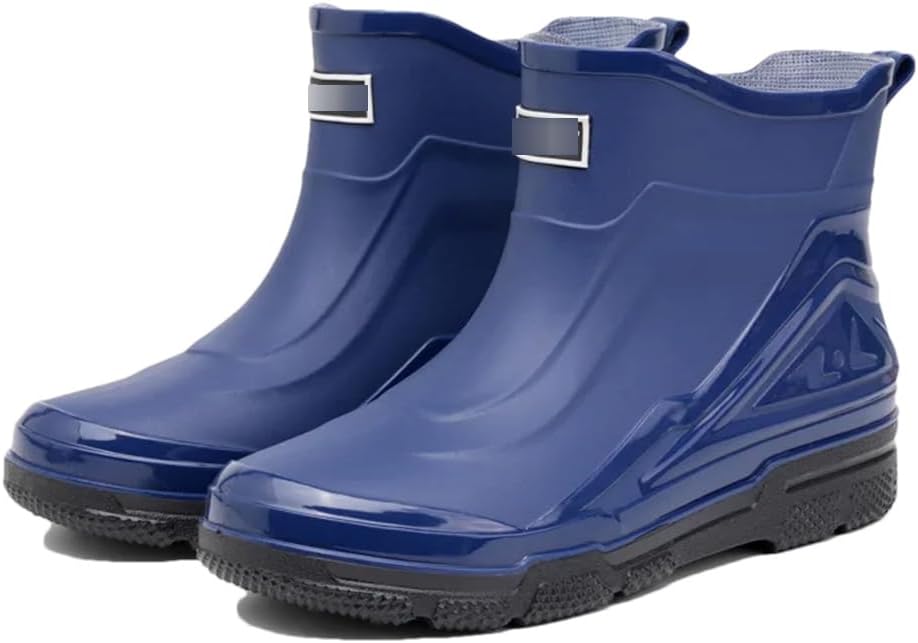 

Мужские рыбацкие ботинки Wjnvfioo для активного отдыха, нескользящие, легкие походные ботинки, дождевые сапоги Shaxi, прочные водонепроницаемые резиновые ботинки, синий