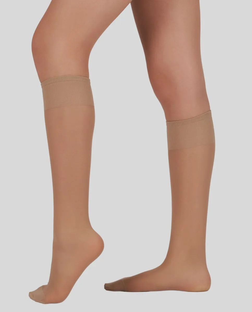 

Партия из 3 упаковок женских мини-колготок 20 ден с антидавлением на манжете, в упаковке 2 пары Platino, песочный