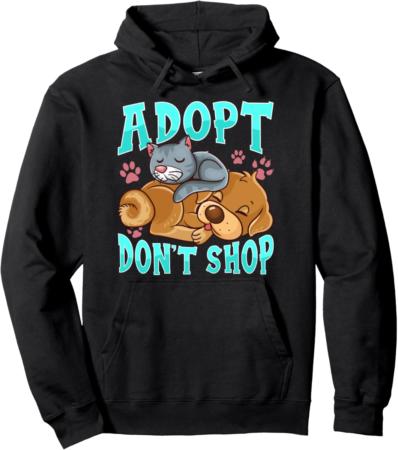 

Толстовка с надписью «Возьми кошку, а не покупай» Adopt Don'T Shop Pet Owner Gifts, черный