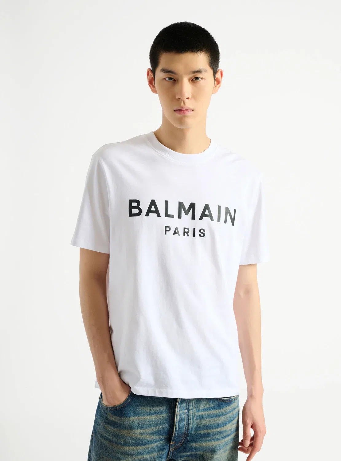 Футболка с принтом "Balmain Paris", белый — фото 4