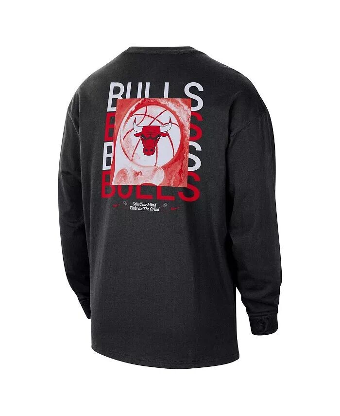Мужская черная футболка Chicago Bulls Courtside Oversize с длинным рукавом Nike — фото 3