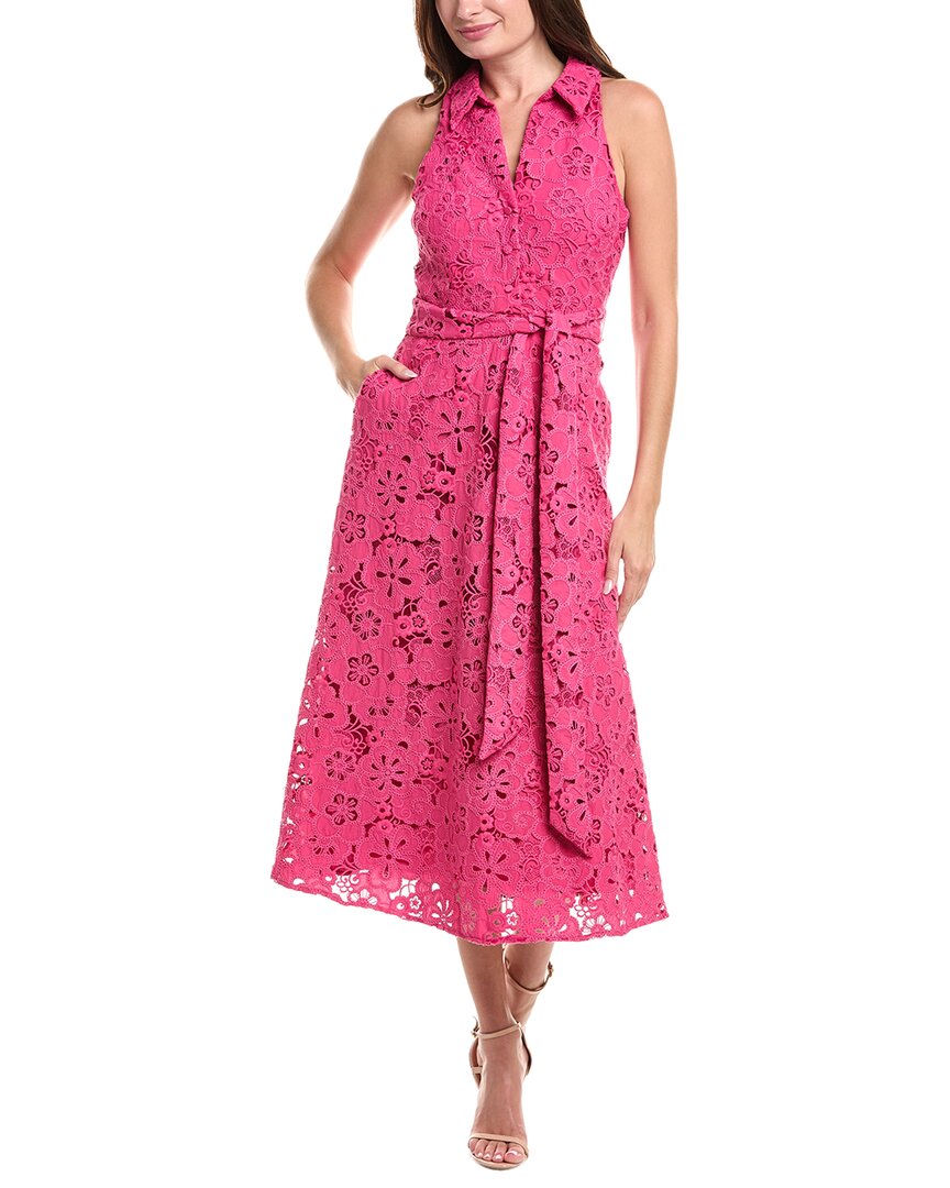 

Бадгли Мишка Вязаное миди-платье Badgley Mischka, розовый