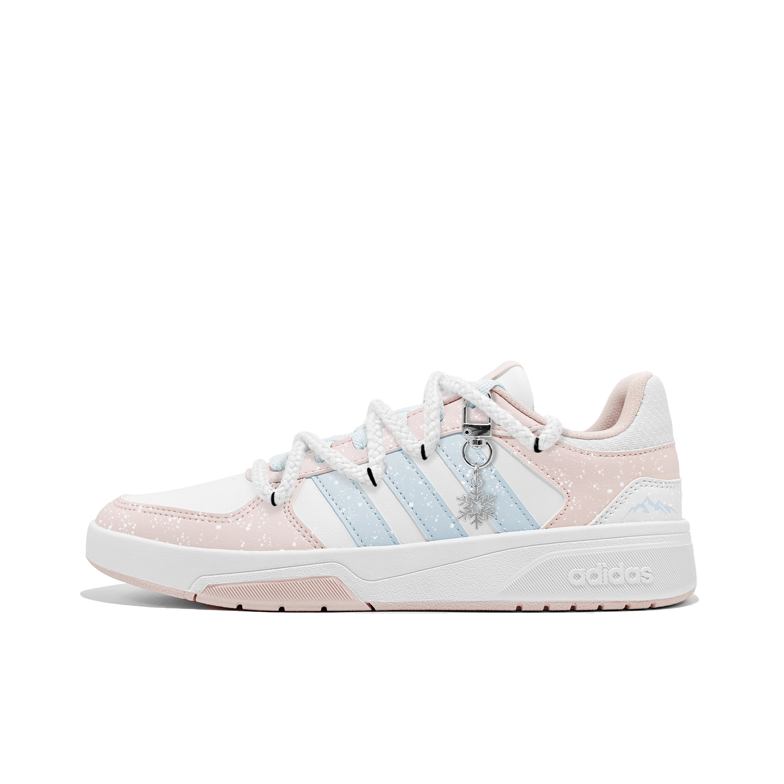 Courtbeat зимние снежные кроссовки R Synthetic Leather, Leather Slip Resistant Abrasion Resistant low top для скейтбординга Adidas, розовый — фото 3