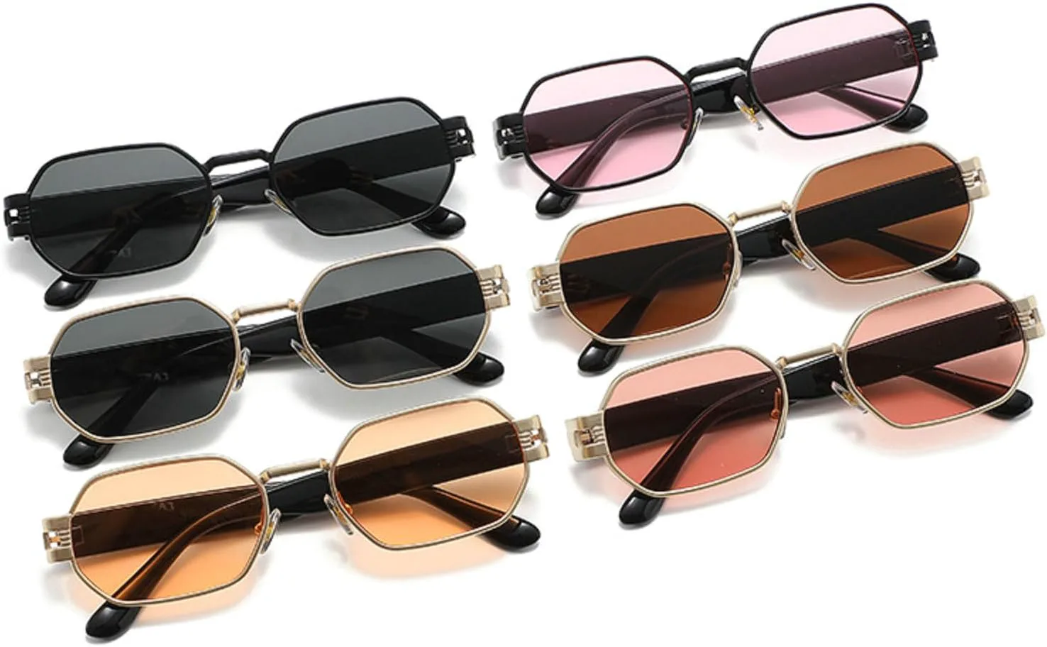 

Женские солнцезащитные очки Melrose Vintage с металлическими двойными перемычками, модные панк-очки для мужчин, градиентные солнцезащитные очки UV400, Gold Black