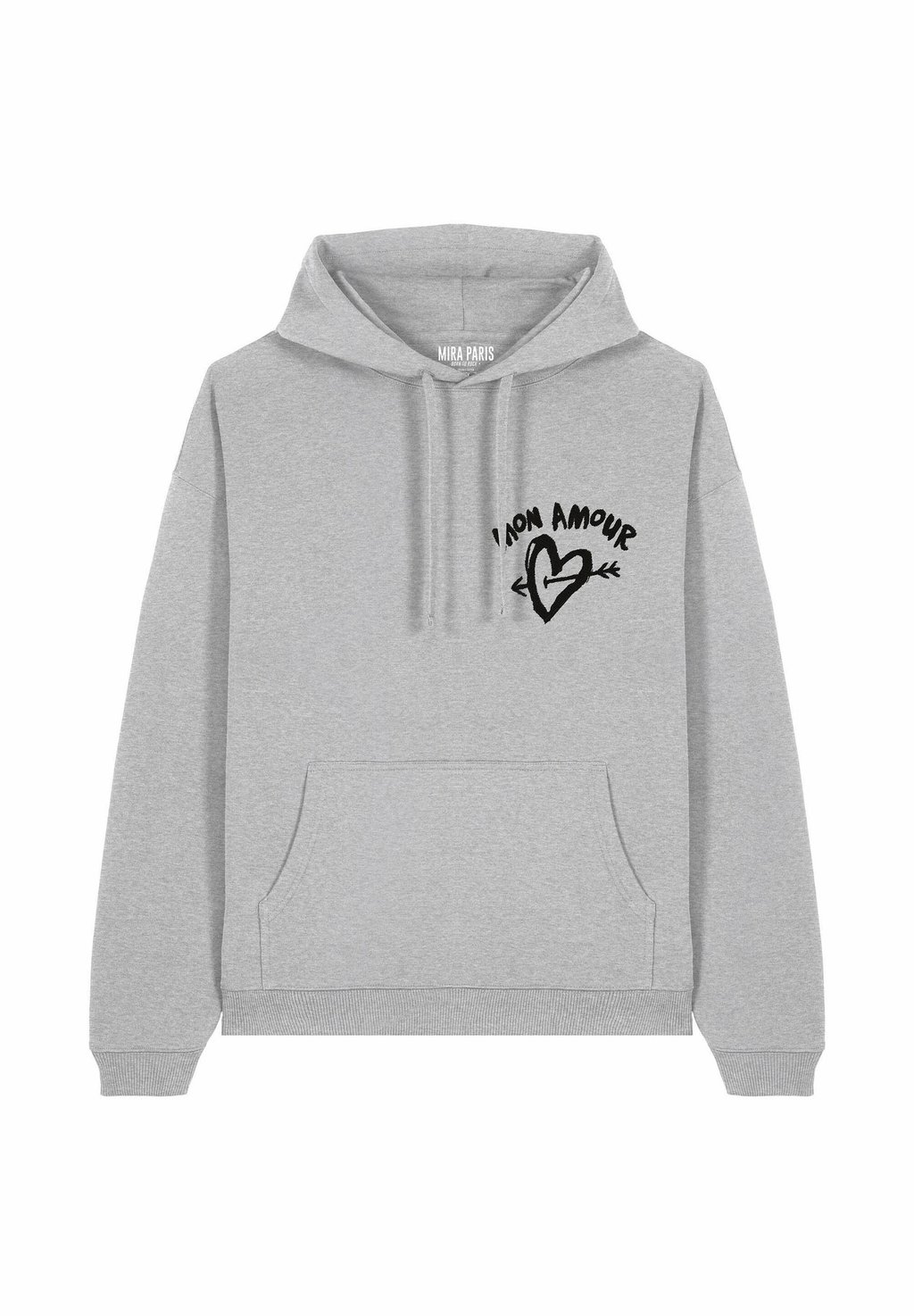 

Толстовка MON AMOUR EMBROIDERY UNISEX con cappuccio Mira Paris, пятнистый серый