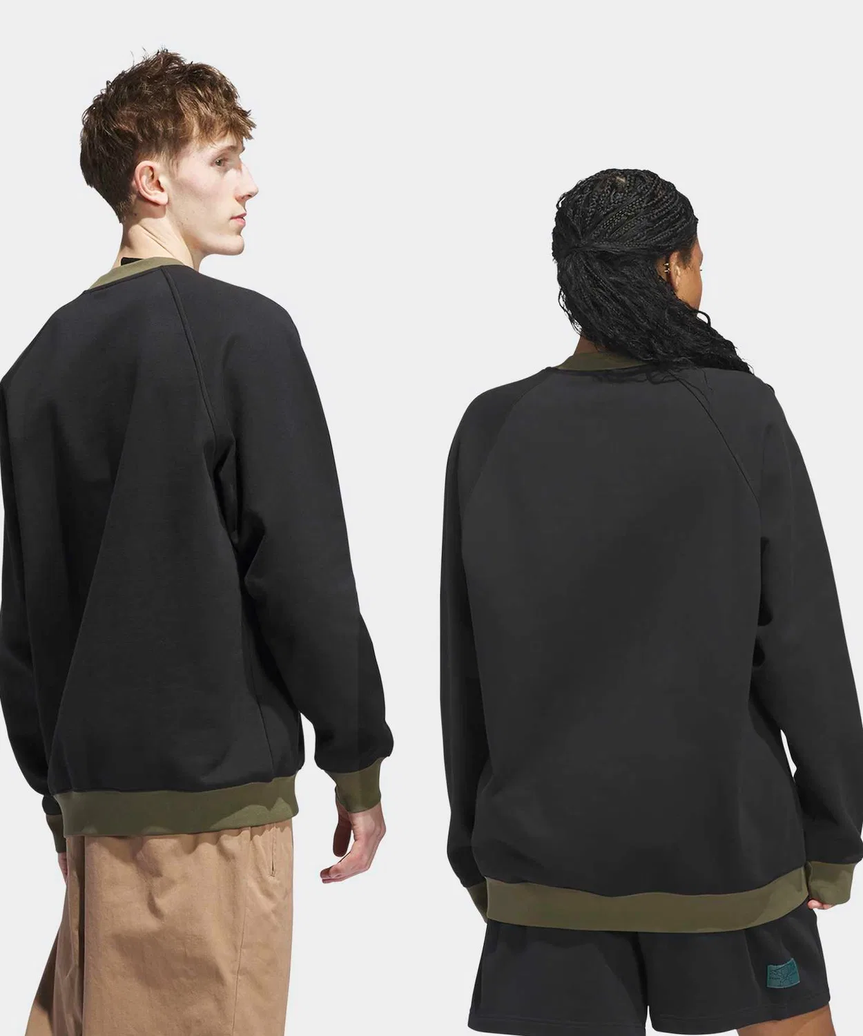 Кругловоротка с вышивкой G adidas Originals, хлопок с полиуретаном, чёрный — фото 2