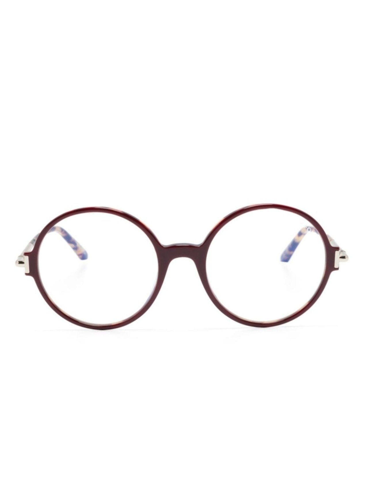 

TOM FORD Eyewear очки FT5914B в круглой оправе с логотипом, коричневый