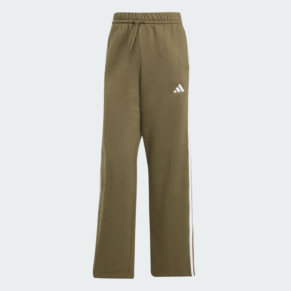 

Спортивные брюки Adidas Essentials 3-Stripes Open-Hem Fleece, оливковый/белый