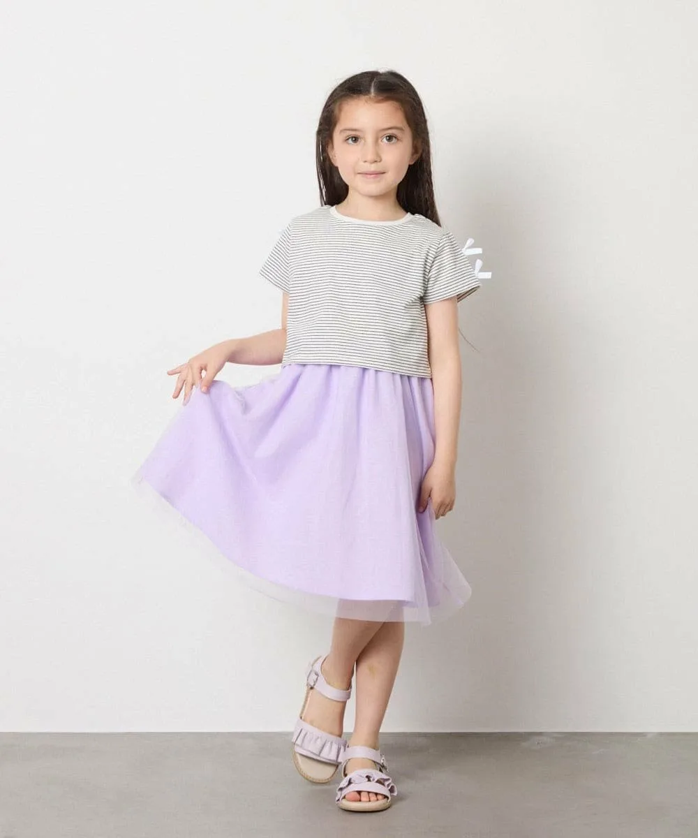 Платье с рукавами, отделкой из тюля и лент Avv, цвет Lavender — фото 3