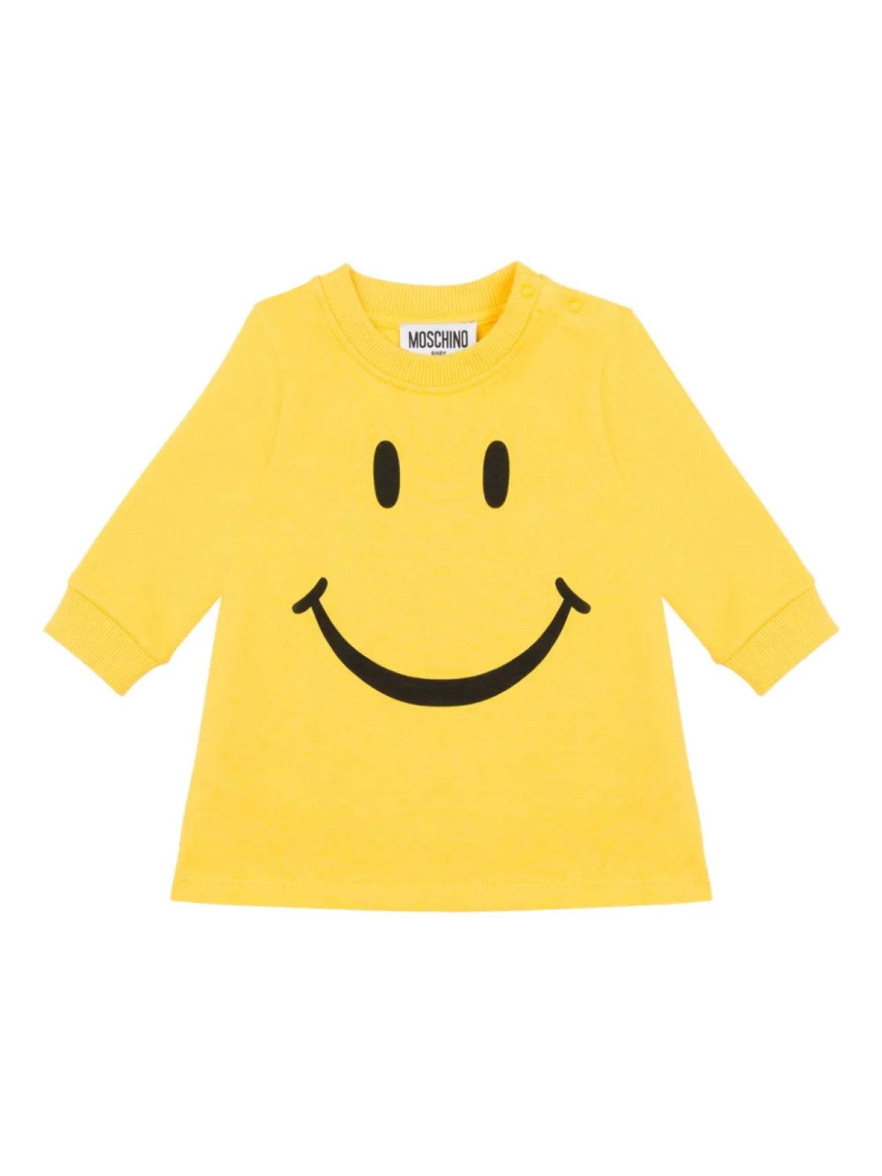

Платье с длинными рукавами и принтом «смайлик» Moschino Kids, желтый