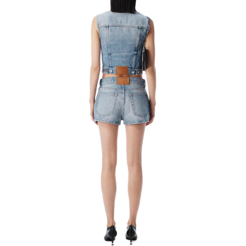 Джинсовые шорты Alexander Wang синие — фото 4