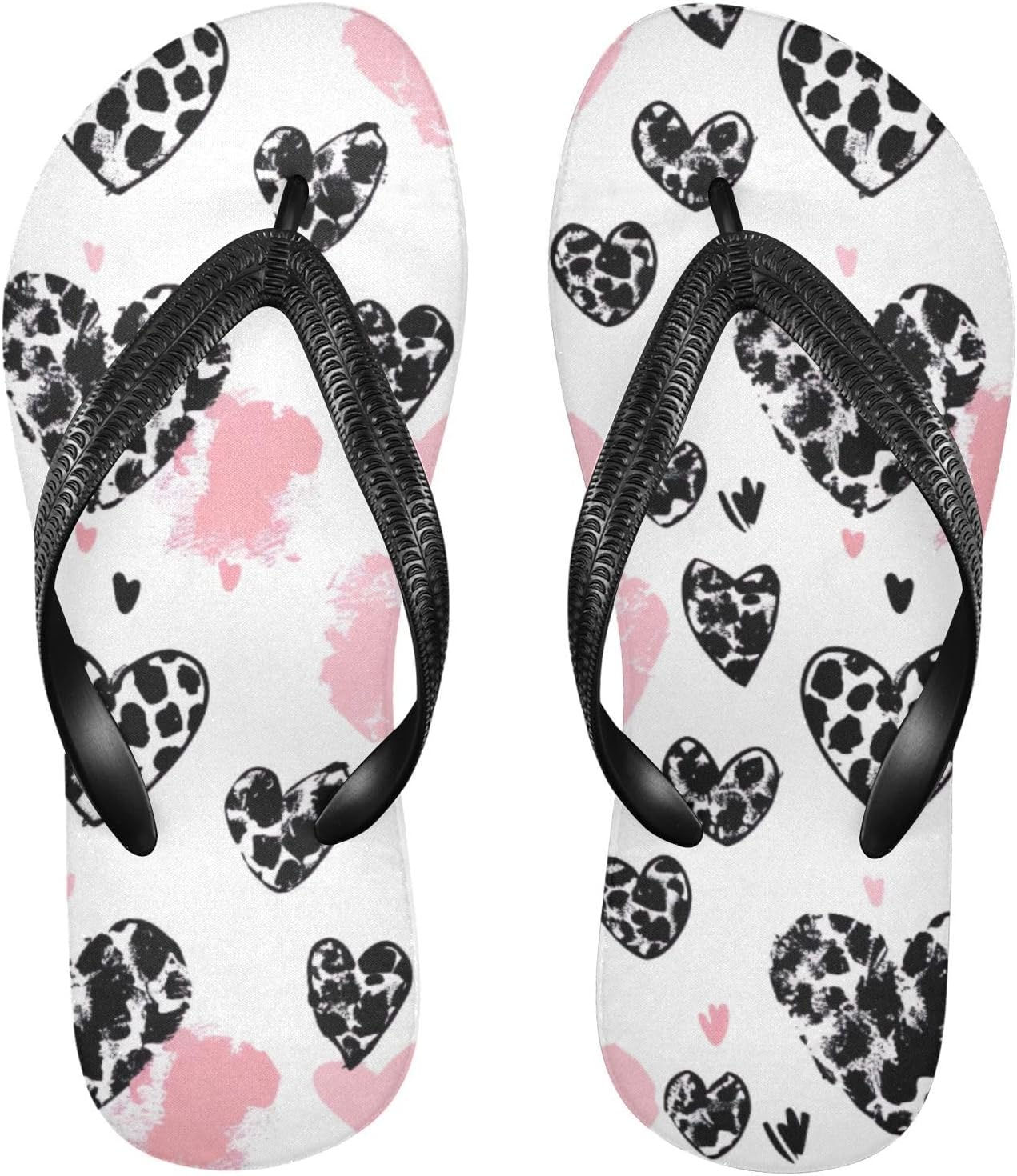 

Женские и мужские летние пляжные шлепанцы Heart Leopard Pink, повседневные сандалии для душа Kfbe