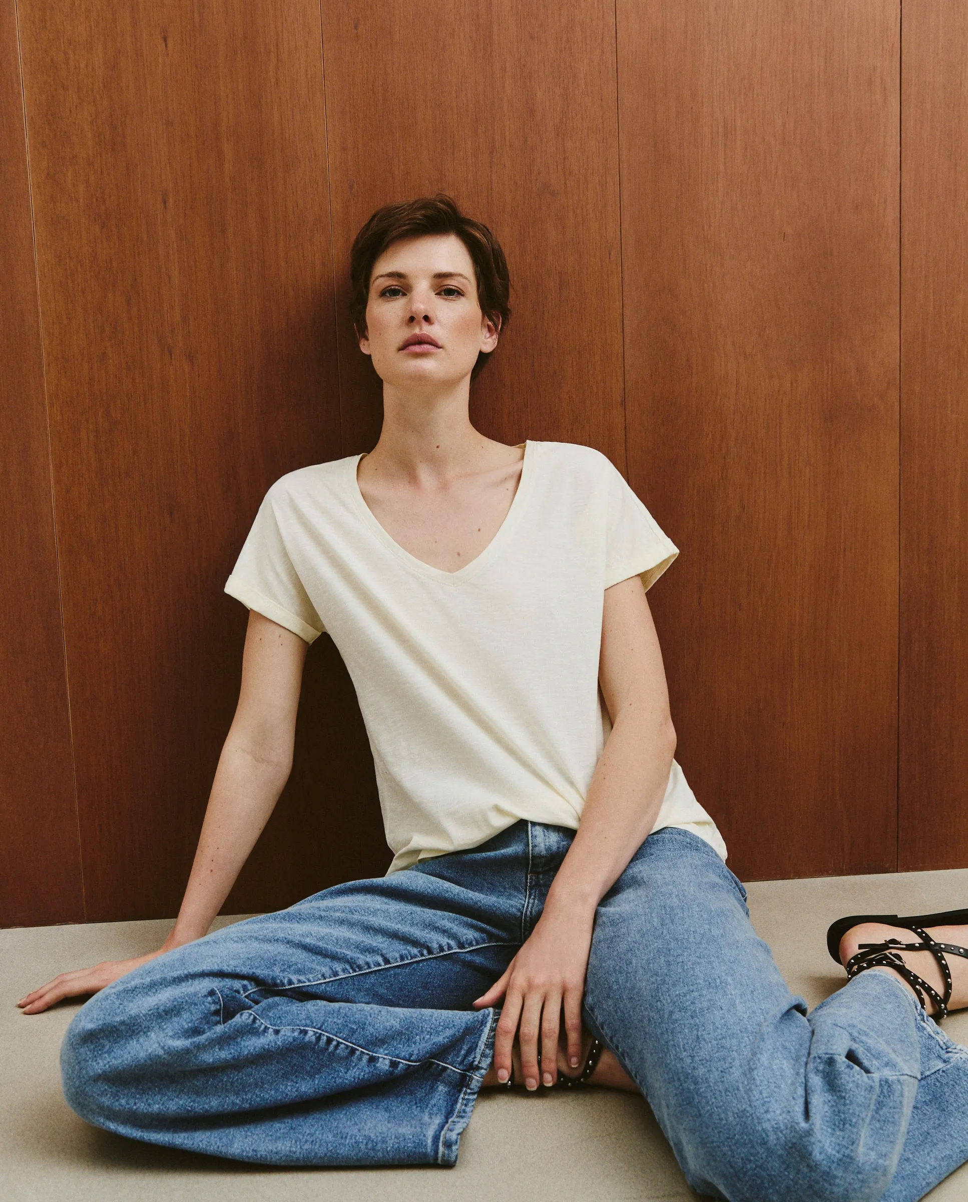 

Женская футболка с коротким рукавом красивый краситель Southern Cotton, светло-коричневый