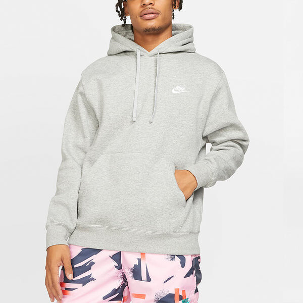 Толстовка Nike Sportswear Club Fleece Stay Warm Pullover hooded Sports dark grey, серый — фото 3