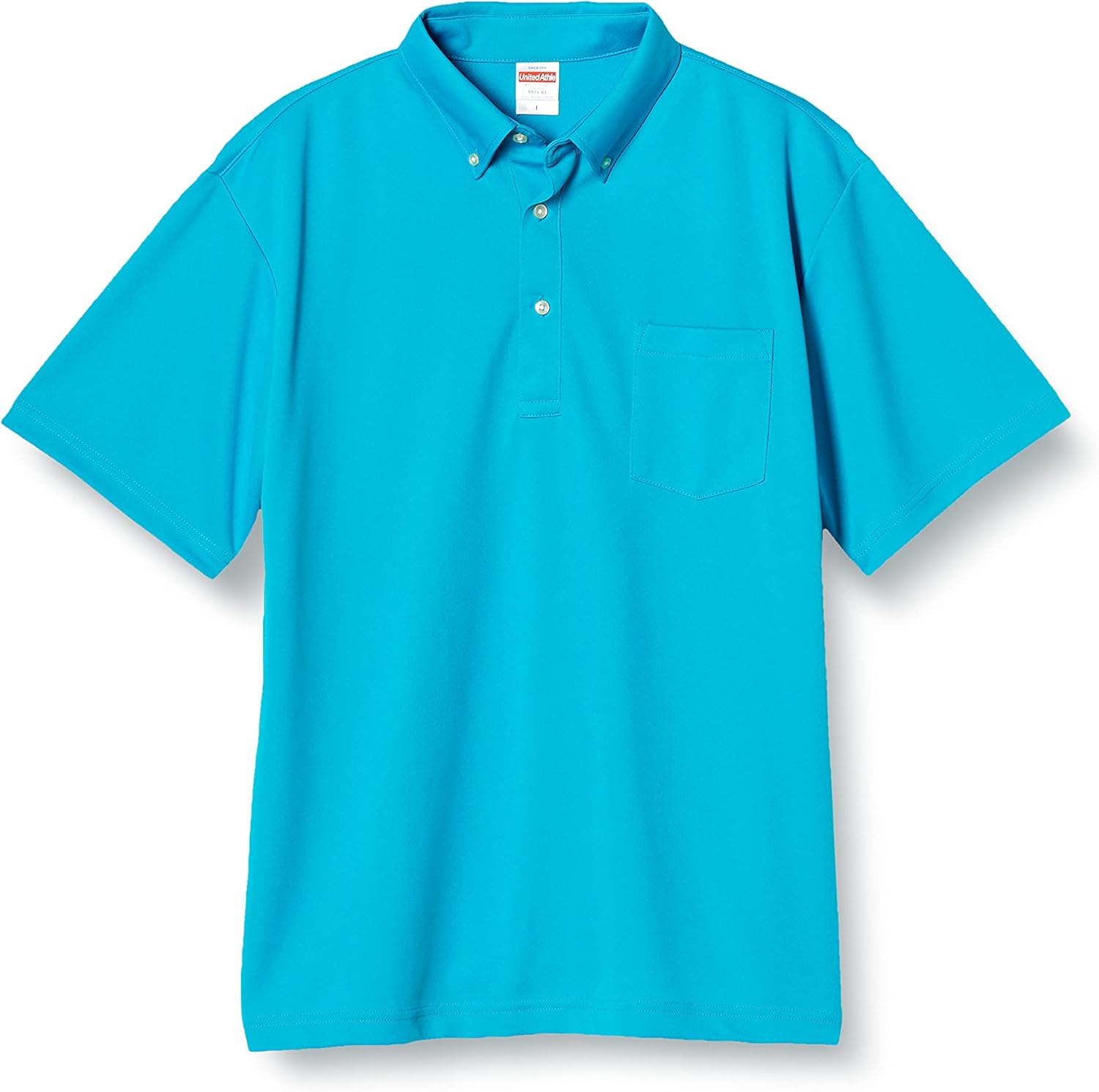 

Мужская спортивная рубашка-поло UnitedAthle 592101 Dry с карманами, 113 г (на пуговицах) United Athle, синий/бирюзовый