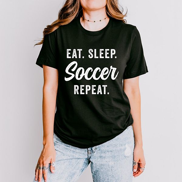 

Футболка с коротким рукавом Eat sleep soccer repeat Simply Sage Market, Black