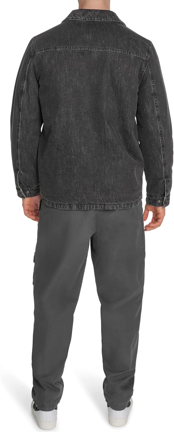 Мужская рабочая куртка Levi's с двумя нагрудными карманами, Black Wash Denim Filled — фото 4
