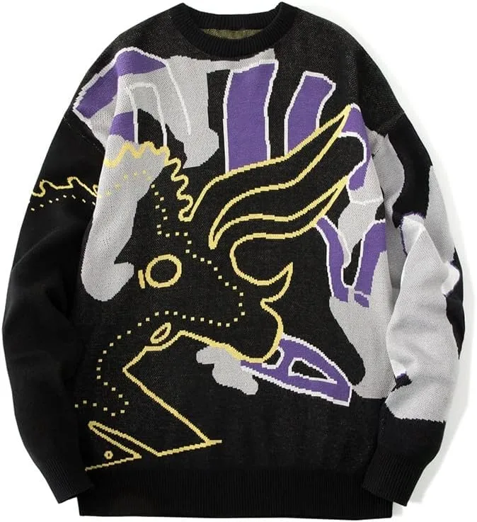 

Готический свитер с принтом на груди INFENU