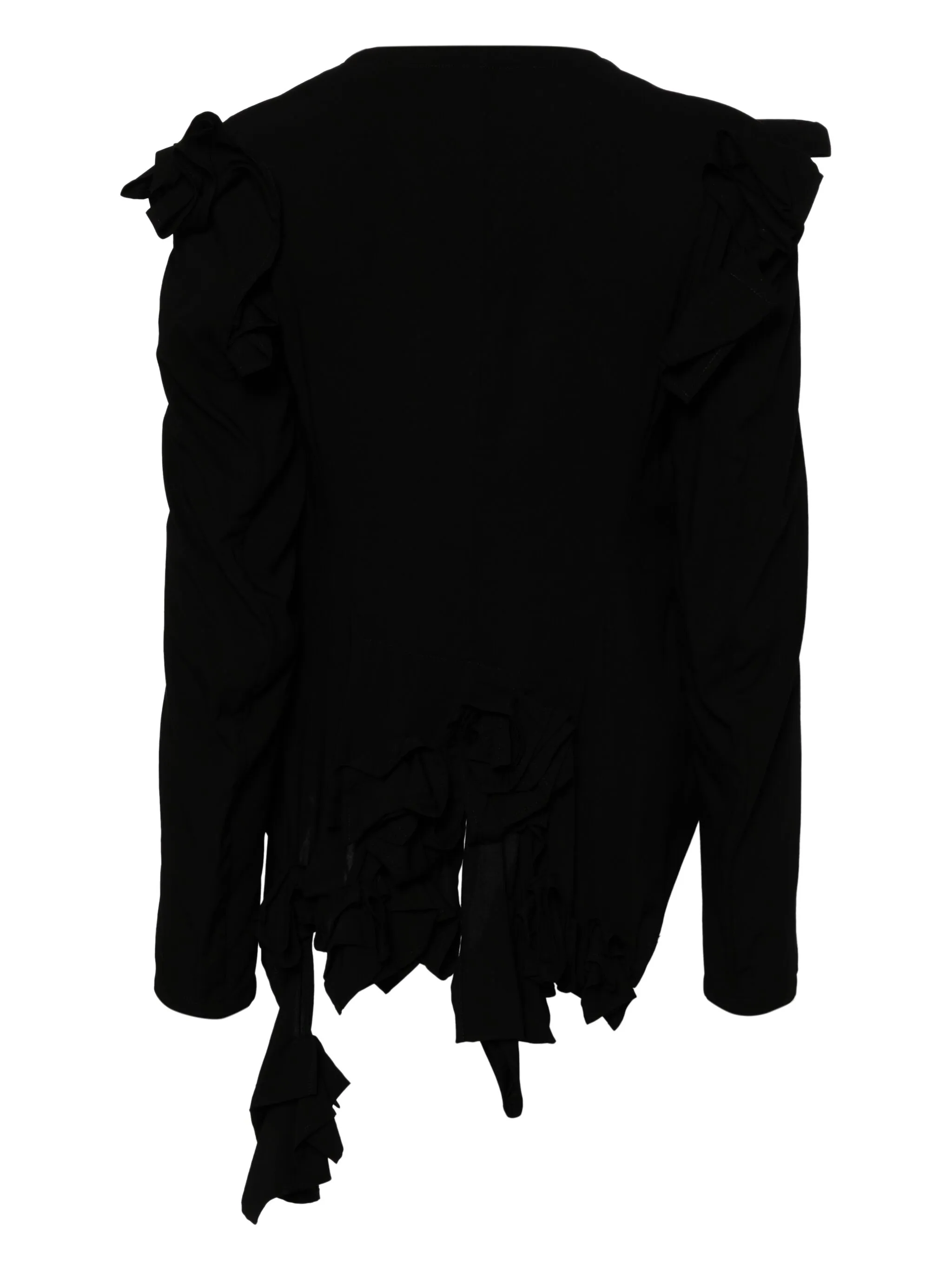 Асимметричный топ с длинным рукавом Yohji Yamamoto, черный — фото 2