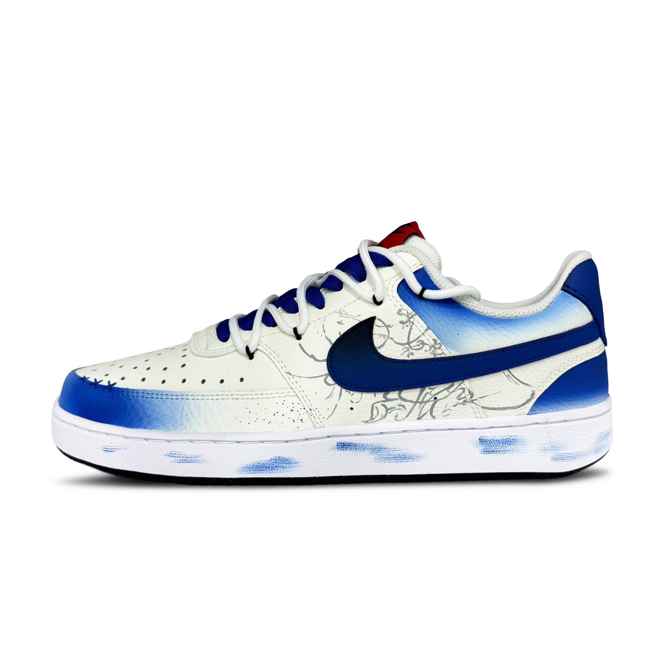 

Nike Кроссовки Court Vision 1 Cerulean Promise, износостойкие, низкие, для скейтбординга, мужские, сине-белые