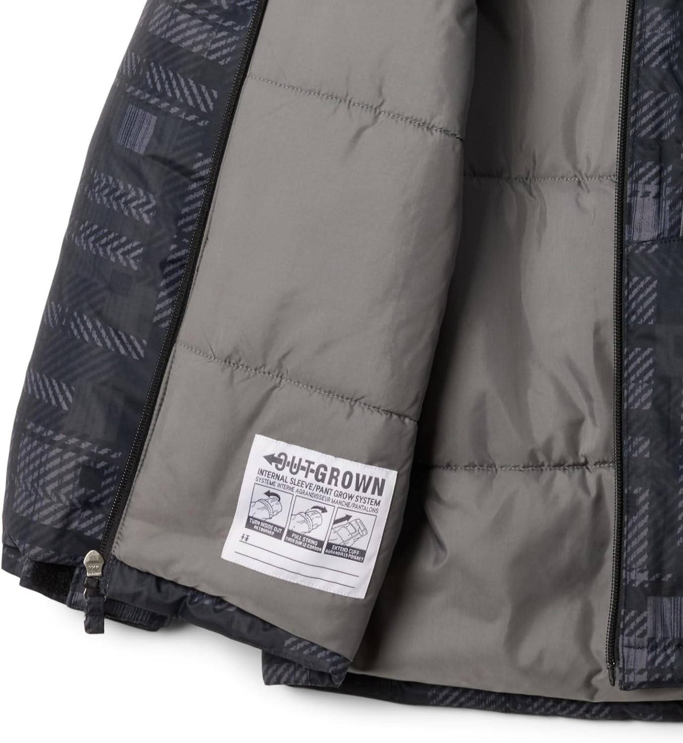 Куртка Columbia boys Lightning Lift III Printed, Black Warp Plaid/City Grey — фото 3