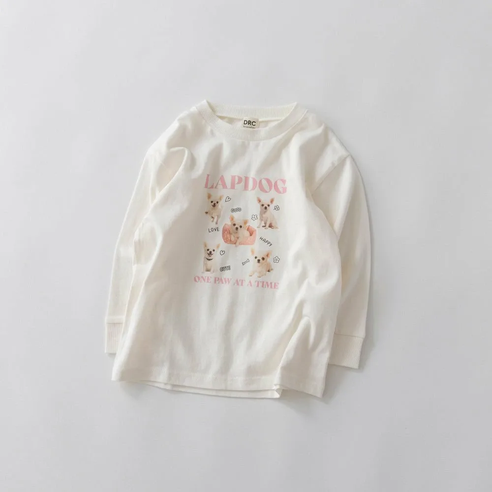 Футболка с длинными рукавами с различными графическими принтами Branshes, 93: Off-white_My dog