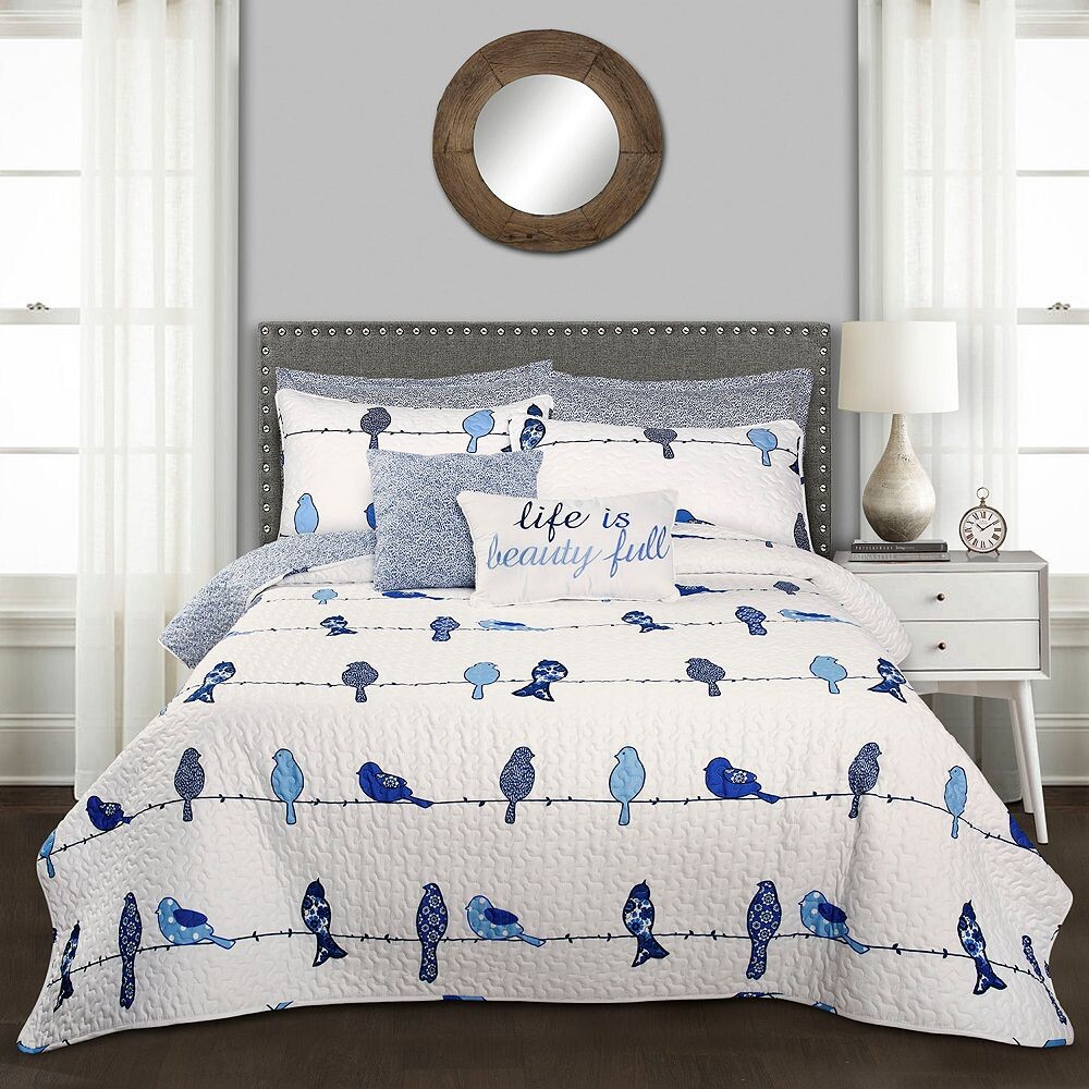 

Одеяло Lush Decor Rowley Birds Набор из 7 предметов, темно-синий
