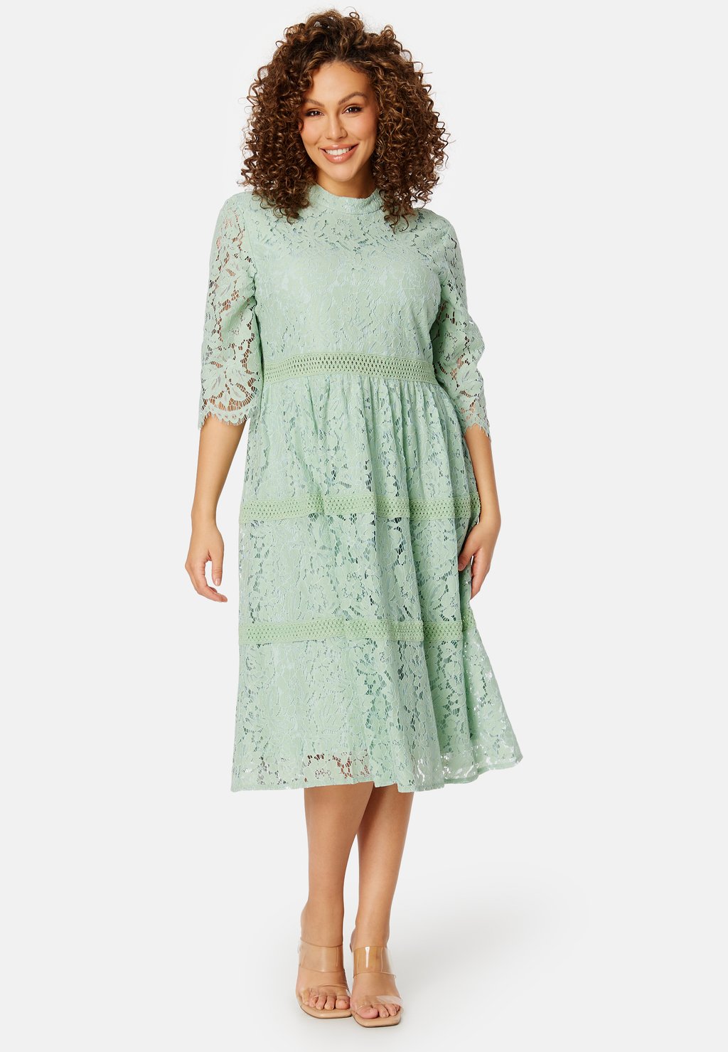 

Коктейльное/вечернее платье HIGH NECK MIDI LACE DRESS Bubbleroom, светло-зеленый
