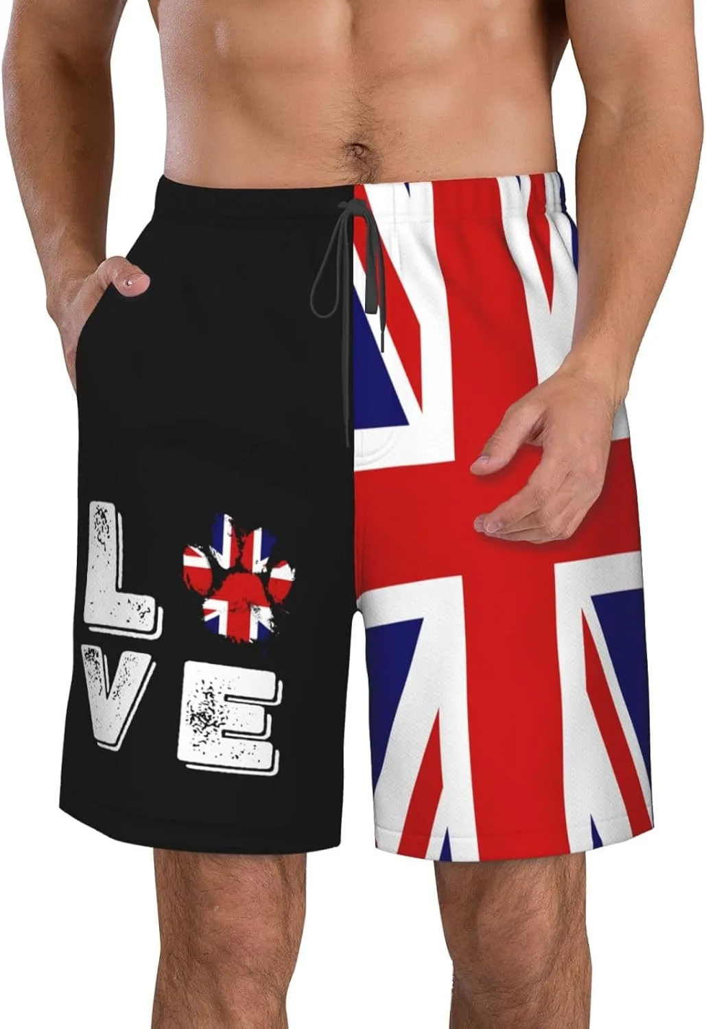 Мужские плавки Love Paw Britain с британским флагом Generic, белый — фото 2