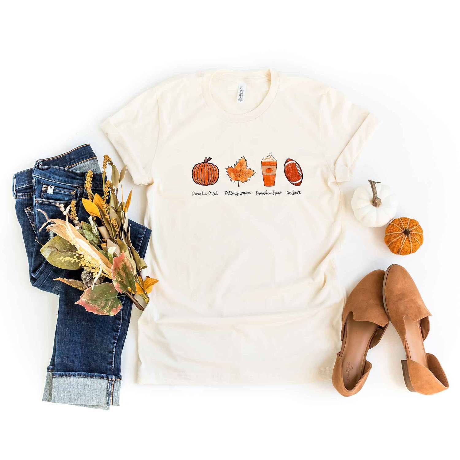 

Футболка с короткими рукавами и рисунком Fall Favorites Simply Sage Market