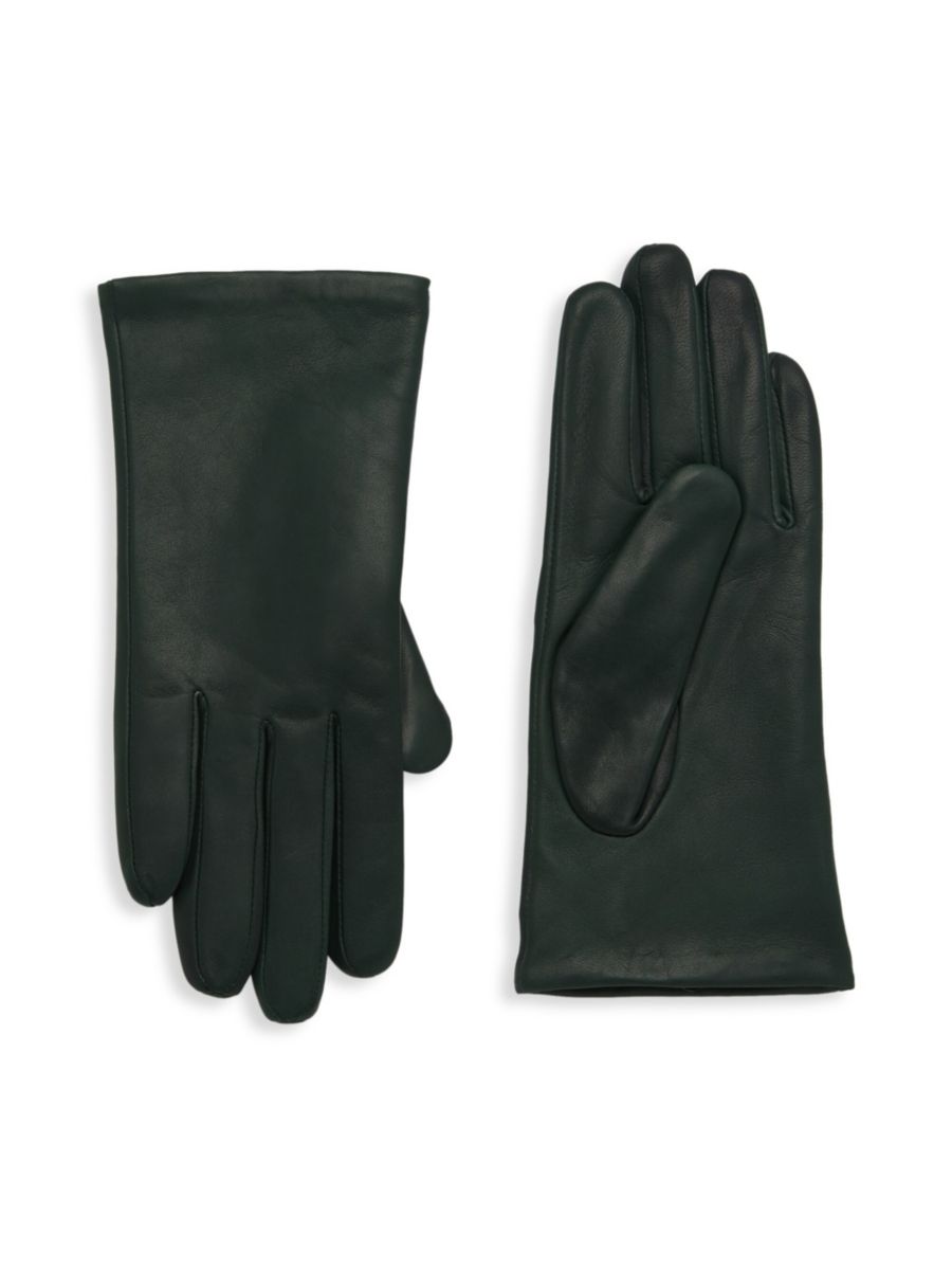 

Короткие классические перчатки из наппы Vince, цвет Hunter Green